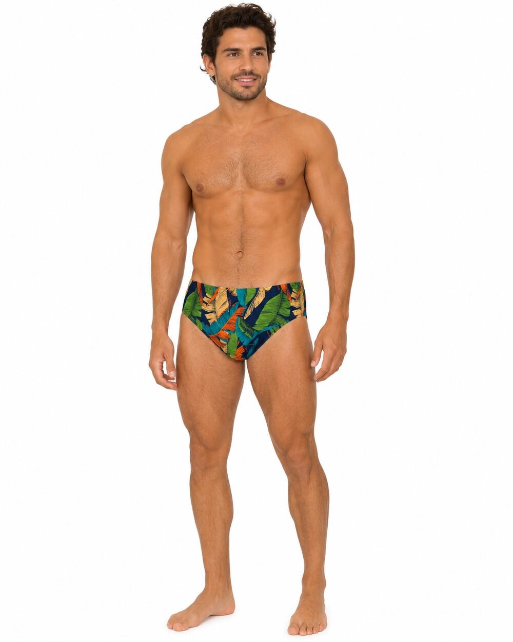 Vintage 1990s Pata Leve Brazil Men’s Tropical High-Waist Swim Brief Large